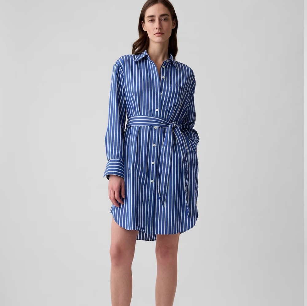 Size L striped shirt dress by Gap. NWT